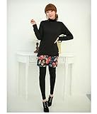 マタニティスカート付きレギンス　裏起毛花柄　ネイビー　サイズフリ－ SKIRT LEGGINGS FLOWERY SIZE FREE NAVY