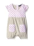 Andy & Evanベビー女の子ボディスーツ、ネオンドットヨーク/グレーニットシャツタイプロンパースfor Kids – 半袖ロンパース カラー: グレー