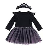Zhuhaitf かわいいベビードレス Infant Baby Girls Long sleeves Princess Lace Cotton ロンパース Skirt Bodysuit+Headban