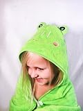 Voilet 's Hopeフード付き乳児/幼児用タオル/bathrobe for GirlまたはBoy – Green Frog
