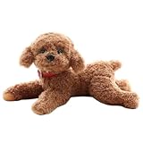 Foivozs ぬいぐるみ プードル 犬 リアル ピッコリーノ 犬 本物そっくり ハンドメイドトイプードル ぬいぐるみやさしい手触り 可愛く癒し犬 抱き枕 大きい 添い寝 寝かしつけ ふわふわ 子供 彼女 お年寄りへ クリスマス 記念日 誕生日プレゼント (ブラウン,35cm)