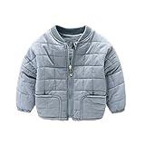 PANCY 子供服 秋冬 綿服 防寒 コート ジャケット ブルゾン 厚手 中綿 無地 シンプル 男の子(120cm,ライトブルー)