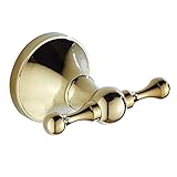 ライデンTM Bathrooom洗面所ソリッド真鍮ダブルエンド服フックアクセサリーフック服ハンガー服オーガナイザー服リングコートホルダー、ゴールド仕上げ