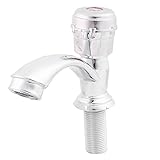 uxcell 蛇口 キッチン用 バスルーム用 メタル シンク 手洗い 回転 スイッチ シルバートーン 103g