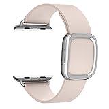FanTEK Apple Watch Band, Modern Buckle Leather Replacement iWatch Strap for Apple Wrist Smart Watch 