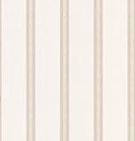 Brewster 980-69950 Mirage Silks Flower Toss Stripe Wallpaper 20.5-Inch by 396-Inch Off-White [並行輸入品]