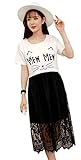 (マオチ) maoti おしゃれ 授乳服 ワンピース マタニティー レース スカート 半袖 レディース 大きいサイズ 妊婦 産前 産後 着たまま授乳 授乳口付き (XL)