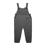 サロペット パンツ キッズ 子供 女の子 ロンパース ロングパンツ オーバーオール プレゼント hibote グレー 90cm