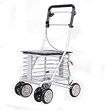 ブレーキおよび調節可能な高さのアームレストが付いているアルミニウム合金のショッピングトロリー折る歩行援助、車輪は360度回転することができる