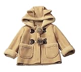 Burning Go キッズ コート アウター ジャケット 子供服 ポンポン付き フード付き 裏起毛 厚手 中長め 秋冬服
