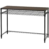 ルミナス メタルラック デスク 幅110cm ノワールシリーズ ブラック 幅111×奥行41×高さ75cm ポール径25mm NO1175-HD