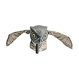 chen カラスよけ 翼を広げている フクロウ カラス 専用退治器 防鳥防獣対策 害獣・害鳥 退治 威嚇！ (フクロウ)