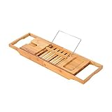 Homcom調節可能な竹Bathtub Caddy