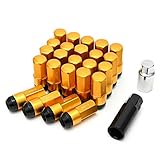 ハイエース レジアスエース 標準 バン ワイド 1型 2型 3型 4型 5型 ホイールナット 24本 M12×P1.5 48㎜ レーシングナット ロング JDM USDM スタンス スチール ＆ アルミ クラウン プリウス アルファード ハイラックス グランビア グランドハイエース ハイラックス ハイラックスサーフ ランドクルーザー ランクル プラド デリカ D5 パジェロ ホイール カスタム パーツ 改造 ゴールド 金