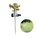 スプリンクラースイングロッド型亜鉛合金スプリンクラー地面に挿入360度自動回転ガーデンツール芝生ノズルシャワーヘッド,1Pack