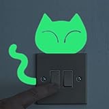 かわいいクリエイティブ壁ステッカー、matoen Kitten Cat Luminous夜光雲グロースイッチホーム free size Matoen