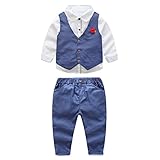 Domybest子供スーツ 男の子スーツ フォーマルスーツ　キッズスーツ　フォーマル洋服　子供服　ボーイズ 紳士服　シャツ+ベスト+パンツ ３点セット 長袖 ジェントルメン　３色選択可能 入学式 入園