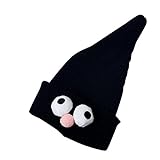 ニット帽 毛糸 とんがり ニットキャップ 赤ちゃん 子供 女の子 男の子 兼用 可愛い 大きな目 漫画 ハット 防寒 暖かい ハット クリスマスの帽子 秋冬春ギフト 頭囲40~68cm 8色選べる S