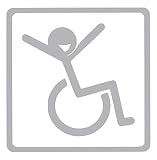 【全16色】車椅子マーク/車イス　サイン/カー ステッカー/Car/リラックス/車用/シール/ Vinyl/Decal /バイナル/デカール/-2 (シルバー) [並行輸入品]