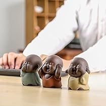 Amazon.co.jp: Fmtop-JP お坊さん 人形 置物 ミニチュア 僧侶