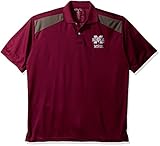 NCAAミシシッピ州ブルドッグメンズCTRロゴポロシャツ, Large , Maroon /チャコール