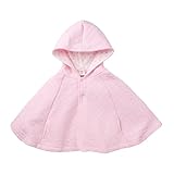GudeHome ベビー マント 女の子 ポンチョ フード 付き パーカー 着ぐるみ アウター 防寒 出産祝い （ピンク 90cm）
