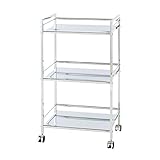 ドウシシャ キッチンラックワゴン 3段  キャスター付き カラーボックスサイズ シルバー 幅43×奥行29.5×高さ76.5cm GC-P76SV