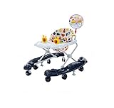 GETTEER ベビーウォーカー ベビー歩行器 6ヶ月 ~ 18ヶ月の赤ちゃん用多機能 折りたたみ式歩行器 転び防止、収納便利　ブレーキ付き (ネイビーブルー)