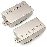 Musiclily Pro LP-CBLA アルニコ5 カバード ハムバッカー ネックブリッジピックアップセット LPエレキギター用 ニッケル