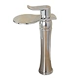 Senlesen Tall Waterfall Single Handle Chrome Bathroom Sink Vessel Faucet Lavatory Faucets [並行輸入品]