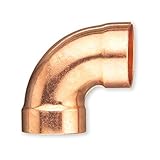 Everflow Supplies CCLN0125 90 Degree C X C Copper Short Radius Elbow Fitting with Two Solder Cups, 1