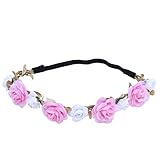 Domybest子供　ベビー　花冠　フラワーヘアバンド　ヘッドドレス ヘアアクセサリー　結婚式　ブライダル　子供用　髪飾り 女の子 　キッズ 髪飾り 花かんむり ウェディング フラワー ヘッド　6色選