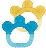 green sprouts 2 Count Sili Paw Teether, Aqua/Yellow by green sprouts [並行輸入品]