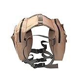 FONDOTIN ペット用リュック 犬用キャリーバックパック ペットサドルバッグ 犬のバックパックのサドルバッグ 犬のキャンプバッグ バッグパックペットハーネス 犬のリュックサック Khaki