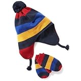 オールドネイビー OLD NAVY/ ポンポントラッパービーニー&ミトンセット マルチストライプ 小物 S(12～24ヶ月)【並行輸入】