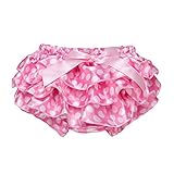Perfk ベビー　赤ちゃん　フリル　トレーニングパンツ　ショートパンツ　スカート　リボン飾り　舞台衣装　入園式　演奏会　かわいい　全3色 - ピンクの波の点, L（6-12ヶ月）