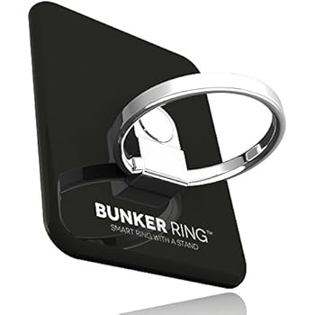 BUNKER RING 3 (全5色) バンカーリング iPhone/iPad/iPod/Galaxy/Xperia/スマートフォン・タブレットPCを指1本で保持・落下防止・スタンド(ジェットブラック)