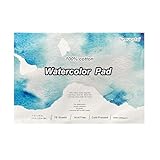 tumuarta 水彩パッド 9x12インチ 綿100% 140ポンド 300GSM 16シート 32ページ 無酸性 コールドプレス 水彩紙 ミックスメディア スケッチブック 水彩絵の具、アクリル、グワッシュ、鉛筆などに