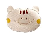 柔らかく肌に優しいコットン新生児防止フラットヘッドピロー、ライトブラウン