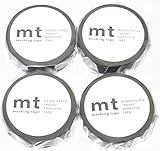 カモ井加工紙 マスキングテープ mt マットブラック（MT01P207R：幅15mm 長さ7m）× 4個