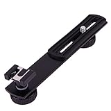 k-outdoor ダブル フラッシュブラケット 1/4 "ネジ付き カメラ マウントホルダー デジタル一眼レフ ・スピードライト・ビデオライト・カメラホットシュー用 二台取り付け可能