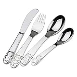 子供のFlatwareセット、304ステンレススチール銀食器セットキッズ用、キッチンテーブルウェアカトラリー食器類Eating Utensils Includeナイフ、フォーク、スプーン、ティースプー