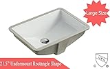 大アリエル21.5インチRectrangleアンダーマウントVitreousセラミックトイレ洗面化粧台バスルームシンクPureホワイトrp462p