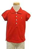 (ポロ ラルフローレン)POLO Ralph Lauren キッズ ガール 女の子 半袖 ポロシャツ ポニーマーク ワンポイント 刺繍 レッド 3/3T [並行輸入品]