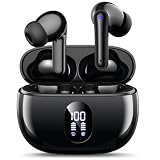 ワイヤレスイヤホン イヤホン Bluetoothイヤホン 2024最新ブルートゥースイヤホン Bluetooth5.3搭載 カルナ型 自動ペアリング hi-fi音質 ENCノイズキャンセリング CVC8.0ハンズフリー通話 LED表示 ブルートゥース 無線 軽量 iPhoneやAndroid対応 (黒)