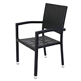 人工ラタンチェア 単品 ブラック 籐 肘掛け付き 家具 ファニチャー インテリア おしゃれ スタッキングチェア リビング chair 椅子 チェア 南国 アジアン バリ風 リゾート ホテル ベランダ 