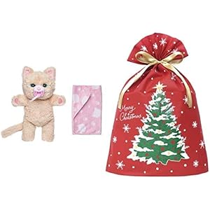 だっこして ネルン ふわふわこねこ + インディゴ クリスマス ラッピング袋 グリーティングバッグ3L クリスマスツリー…