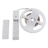 Dewinモーションセンサーライト – 新しいPIRモーションセンサーLEDストリップライト、ワイヤレスバッテリーPowered寝室クローゼットランプ、ホワイト