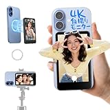 Rollei スマホ自撮りモニター M4 iPhone/Android対応 iphone17シリーズ対応 外カメラ自撮りモニター 背面セルフィーモニター 5.8G-Wifi接続 1080P/4K録画対応 内蔵スピーカー 音量/明るさ調整 最大50メートル 3時間使用可能 自撮り・Vlog記録・ビデオ録画・ライブ配信・TikTok撮影に最適（ブラック）