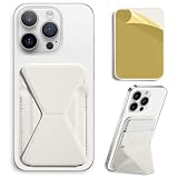スマホスタンド カードケース スマホ背面スタンド 手帳型 カードポケット カード入れ 背面カード収納 カードホルダー iPhoneカードケース 薄型 軽量 折り畳み式 粘着型 持ち歩き便利 Android 全機種対応 ホルダー ICカード カード入れ 落下防止 ヴィーガンレザー 滑り止め（ベージュ）
